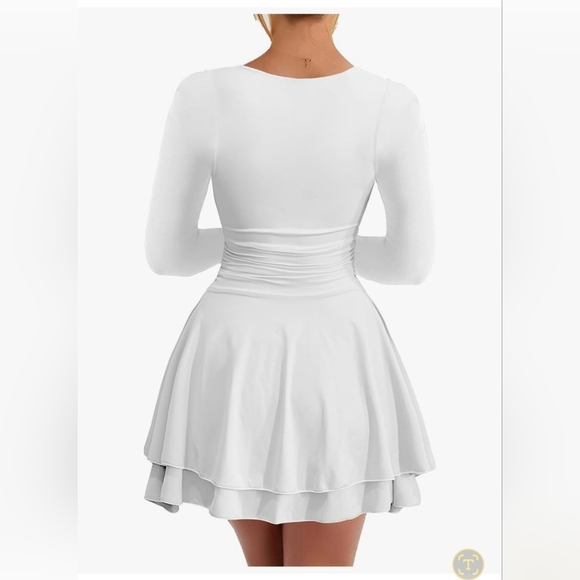 Kaximil Square Neck Rufle Hem Mini Dress #1026 - Picture 11 of 11